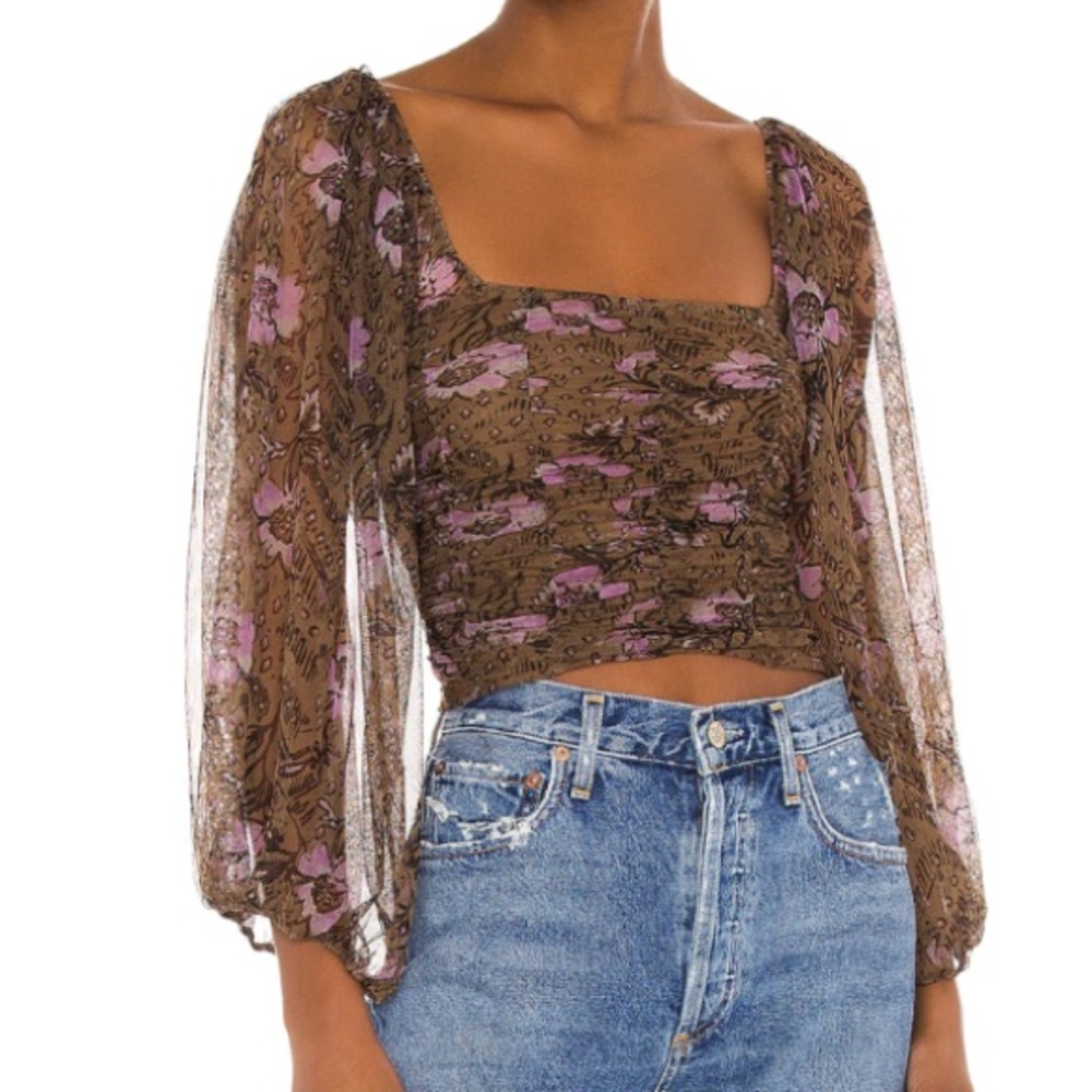 Free People Lilia Top in Olive Combo